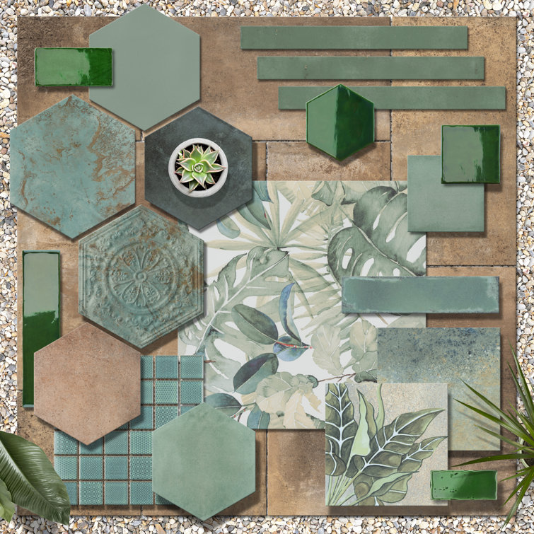 Viva Antic Glossy Green Ceramic Subway Wall Tile