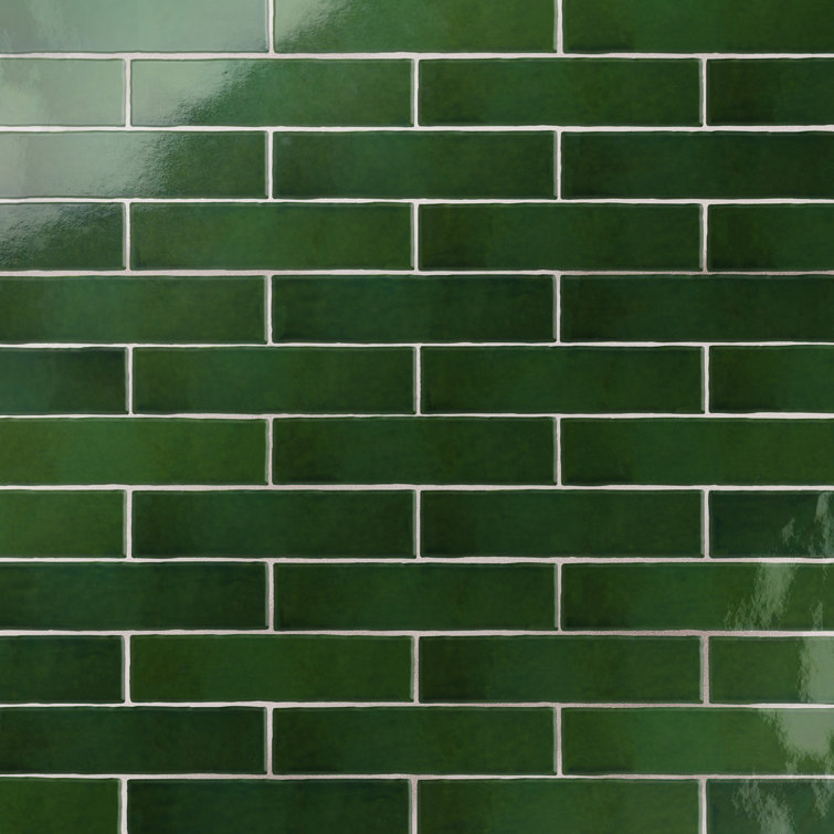 Viva Antic Glossy Green Ceramic Subway Wall Tile