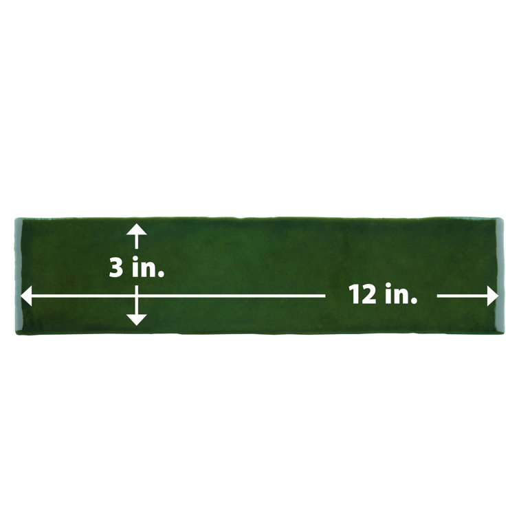 Viva Antic Glossy Green Ceramic Subway Wall Tile