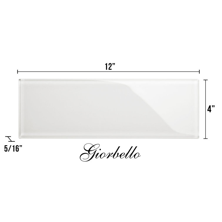 Alabaster Glass Subway 4" x 12" Wall Tile