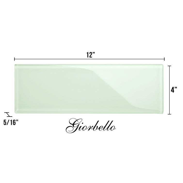 Winter Sage Glossy Glass Subway Wall Tile 4" x 12"