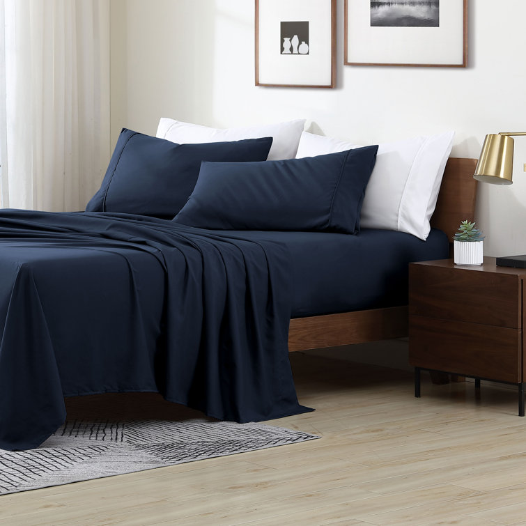 Navy Twin Ultra Soft Microfiber Bedding Sheet Set