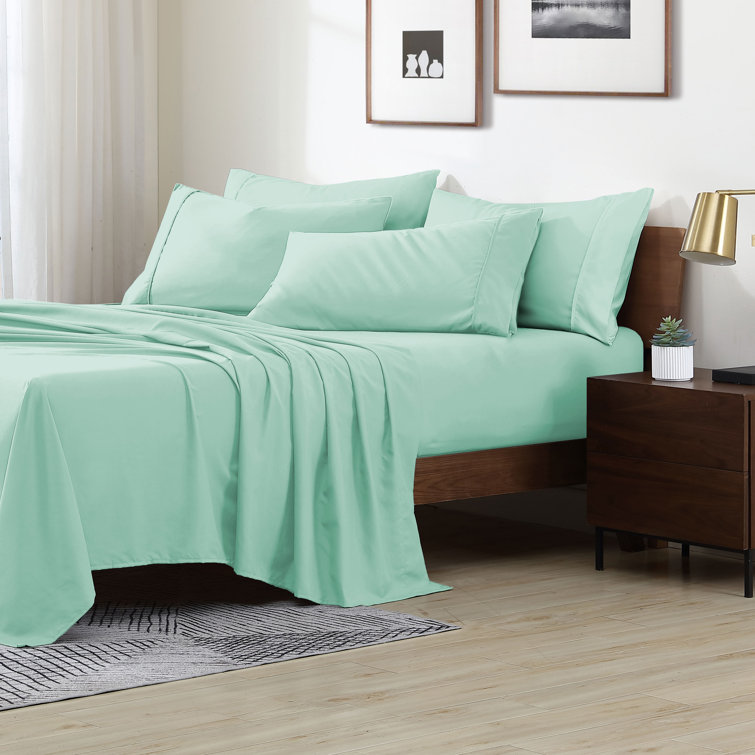 Aqua Twin Ultra Soft Cotton Microfiber Sheet Set