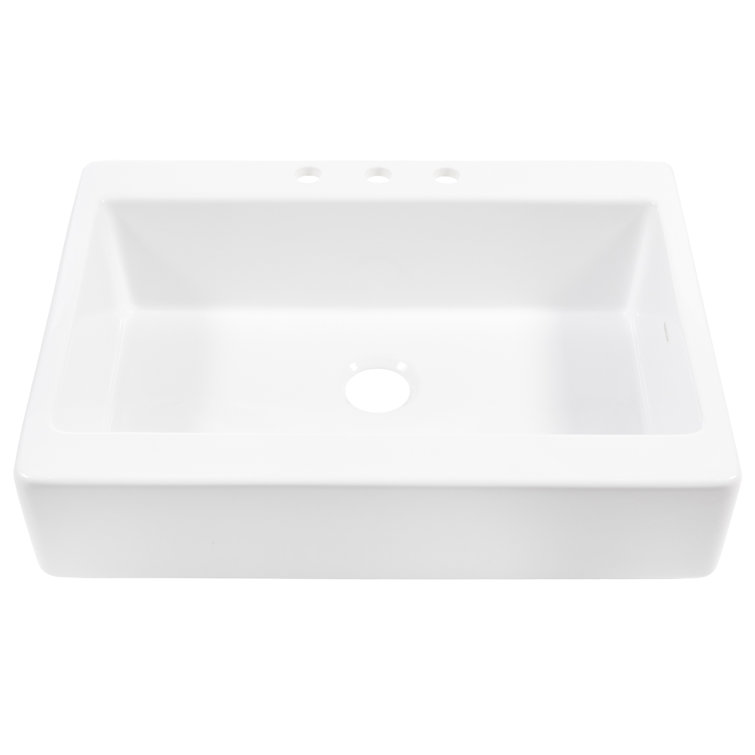 Parker 33.85'' White Fireclay Single Bowl Kitchen Sink
