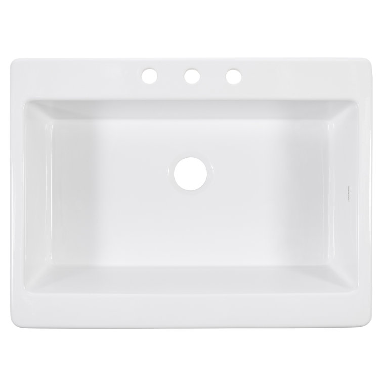 Parker 33.85'' White Fireclay Single Bowl Kitchen Sink