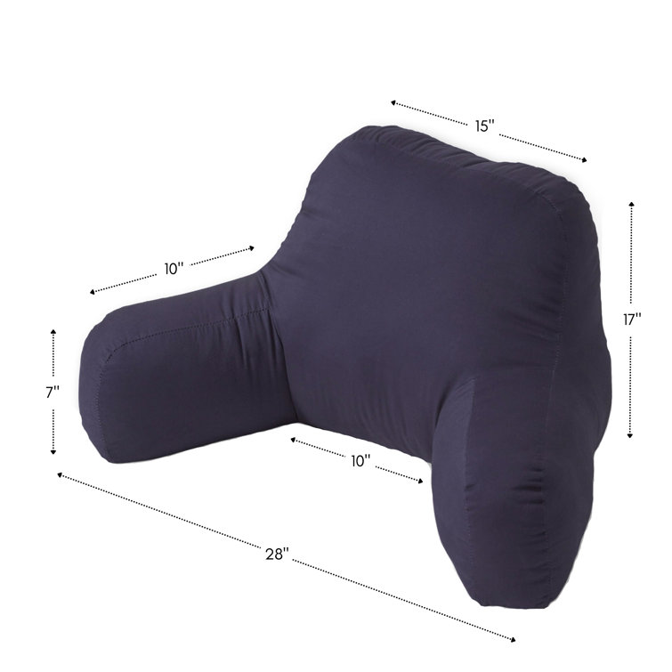 Navy Plush Cotton Duck Bed Rest Lounging Pillow
