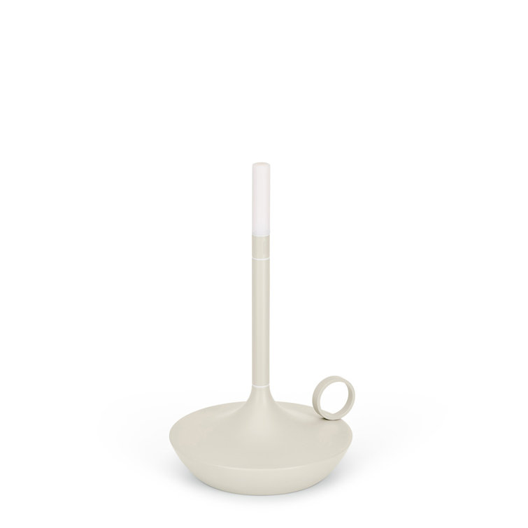 Mist Gray Portable Rechargeable Table Lamp with Brushed Finish