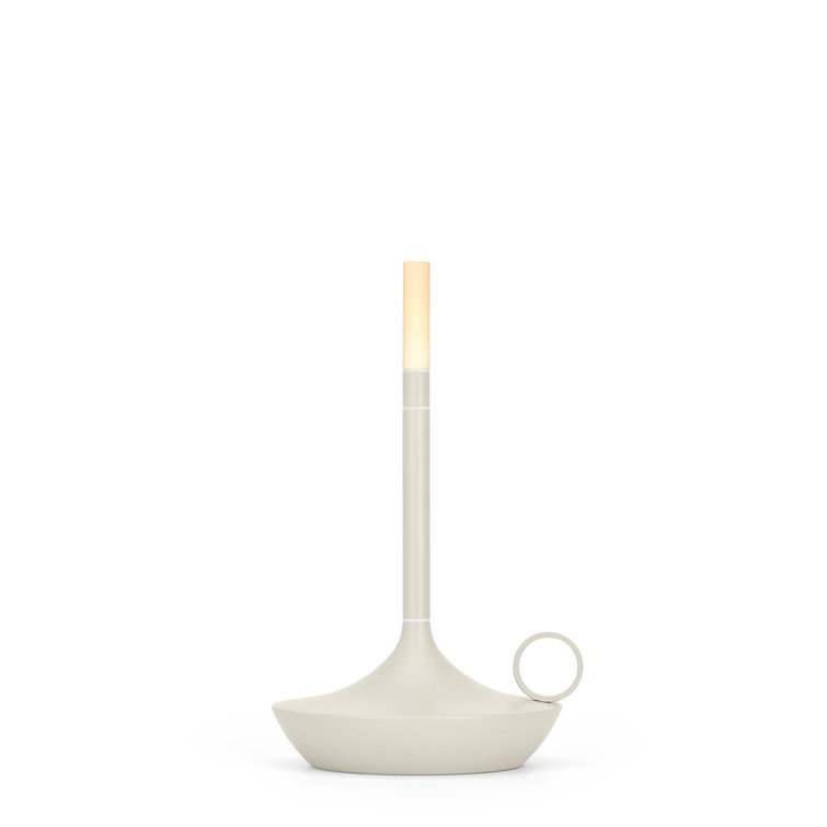 Mist Gray Portable Rechargeable Table Lamp with Brushed Finish