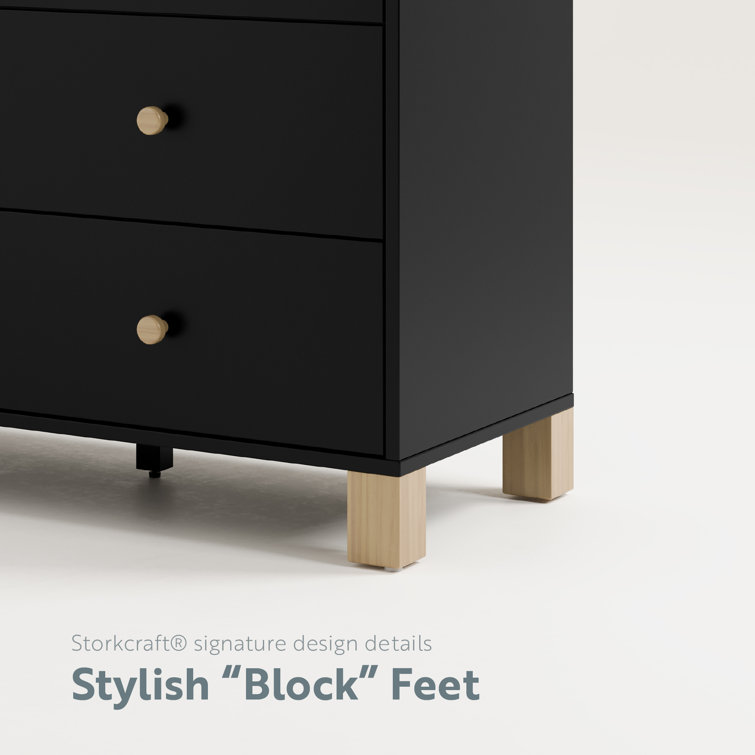Black and Driftwood 3-Drawer Combo Nursery Dresser