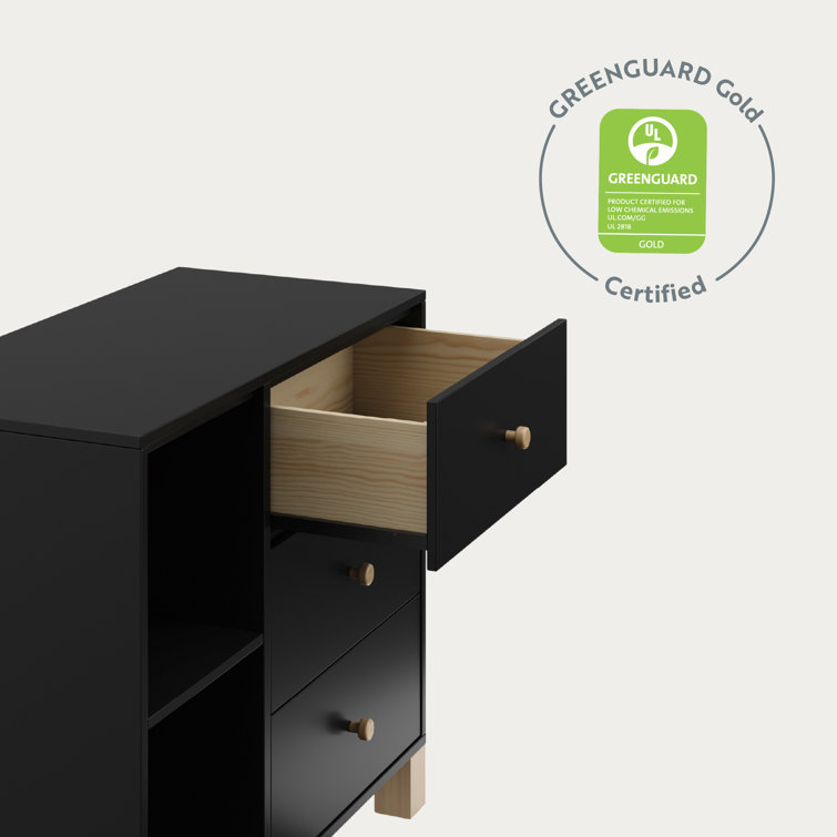 Black and Driftwood 3-Drawer Combo Nursery Dresser
