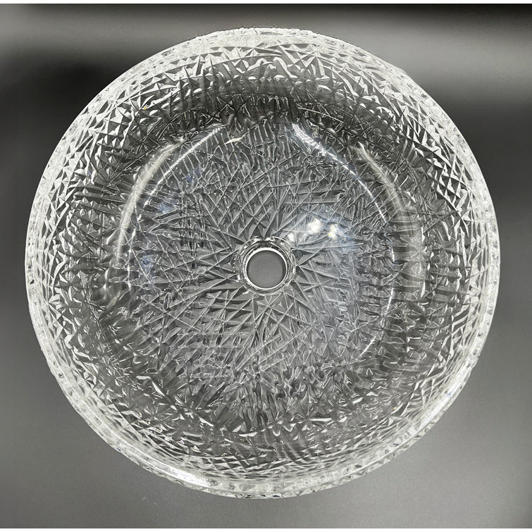 Moonshell 17" Clear Tempered Glass Circular Vessel Sink