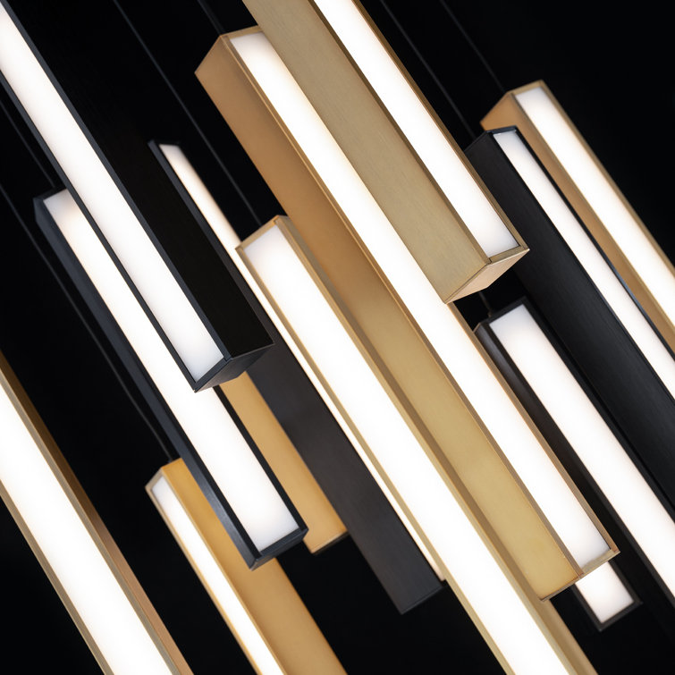 Chaos 13-Light Black and Brass LED Multi-Light Pendant