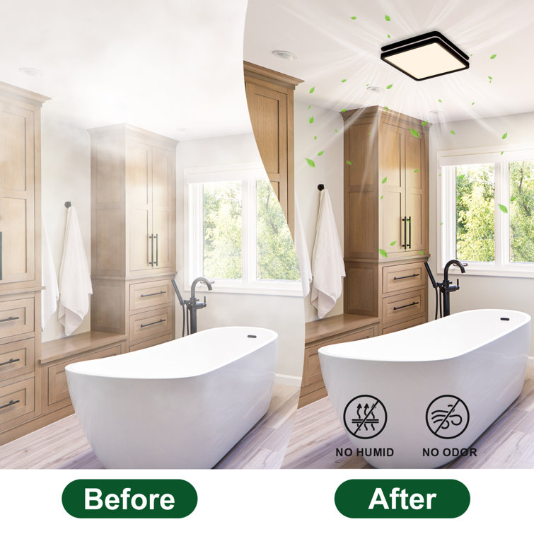 Matte Black 80 CFM Bathroom Fan with LED Light
