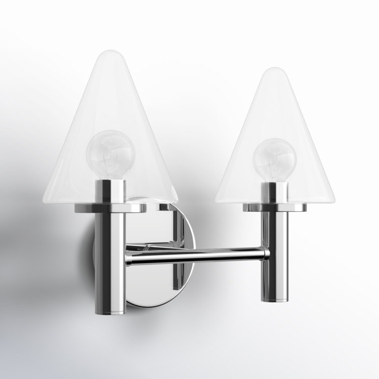 Polished Chrome Dual Light Vanity with Clear Glass Shades