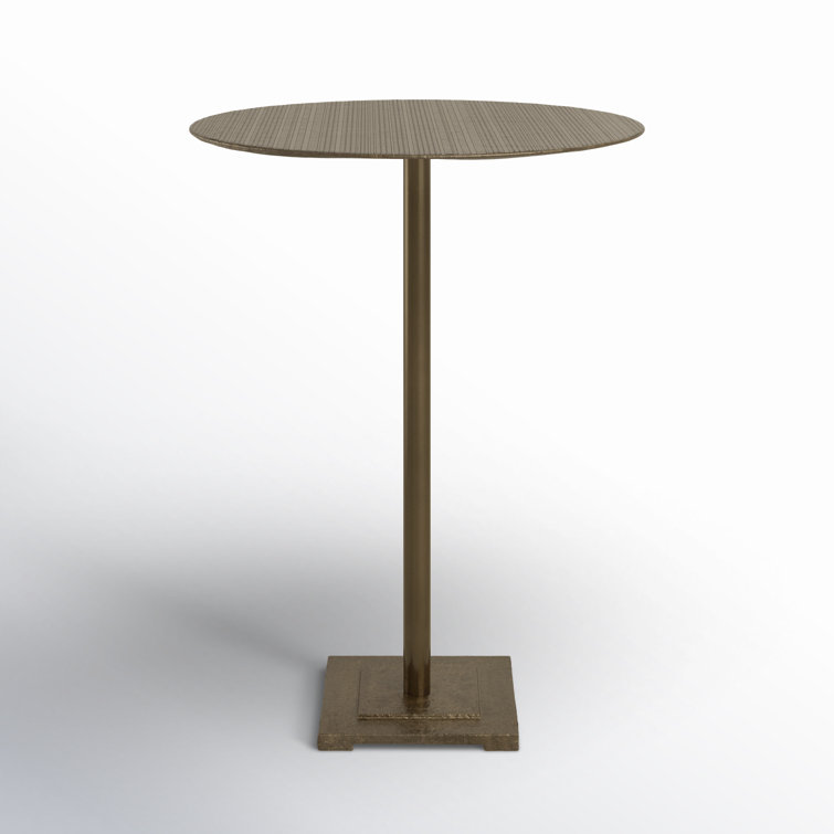 Gold Round Contemporary Bar Height Dining Table