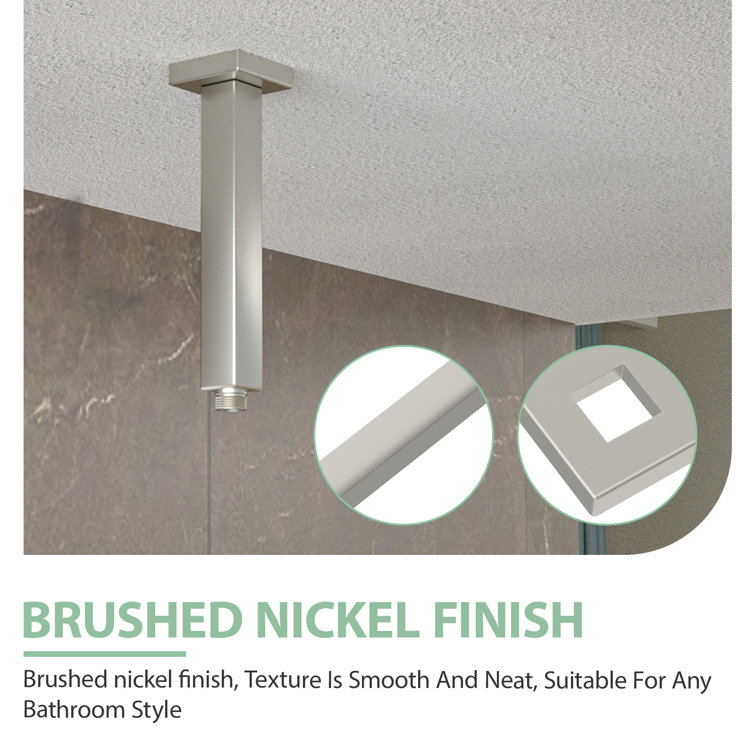 Brushed Nickel Ceiling Mount Straight Shower Arm