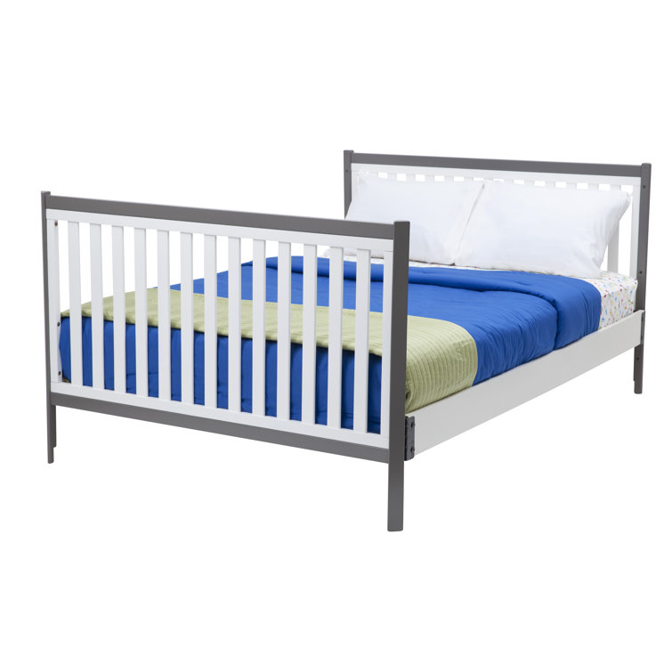 Tribeca White and Gray Convertible Toddler Daybed Crib
