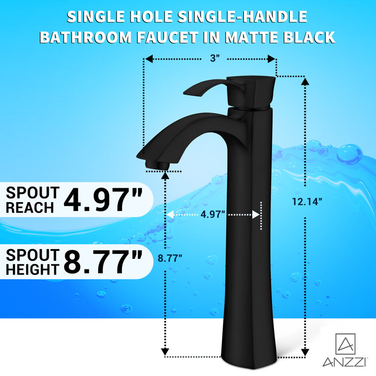 Harmony Single-Handle Vessel Bathroom Faucet in Matte Black