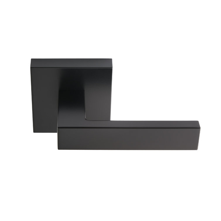 Matte Black Square Modern Passage Door Lever