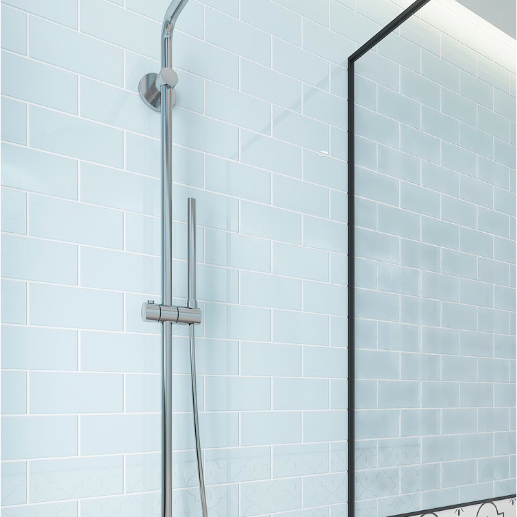 Sky Blue Glass Subway Wall Tile 3" x 6"