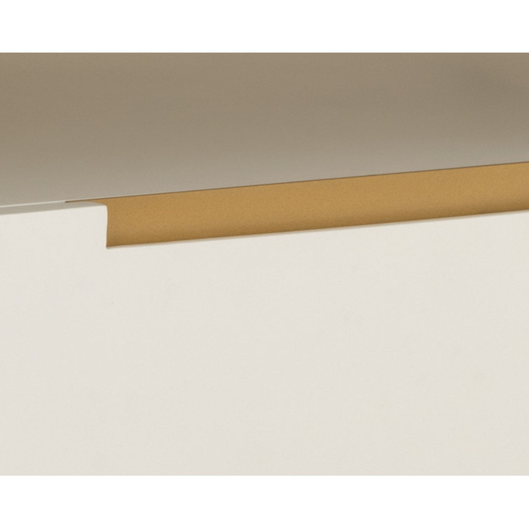 Cream and Black Modern 1-Drawer Nightstand with Gold Accents