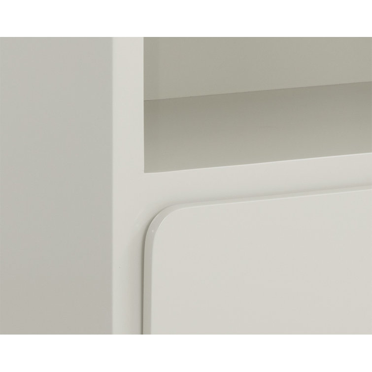 High Gloss Cream and Gold 1-Drawer Nightstand