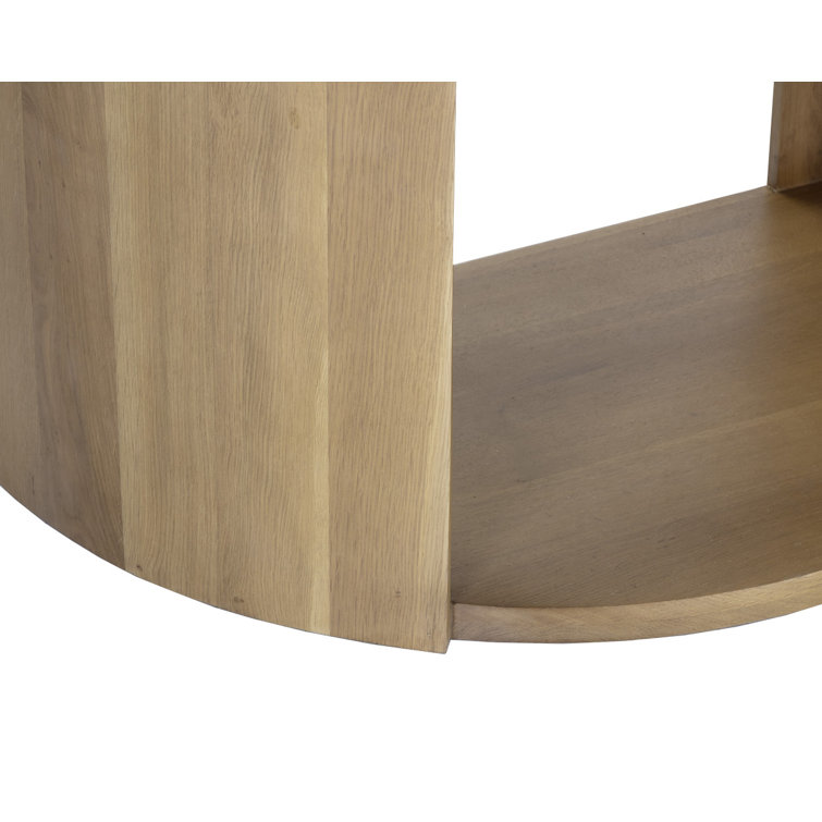 Stella White Marble and Oak Nightstand with Brass Handle