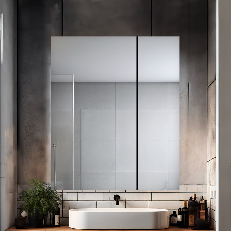 Royale 30'' Silver Aluminum Medicine Cabinet with LED Mirror