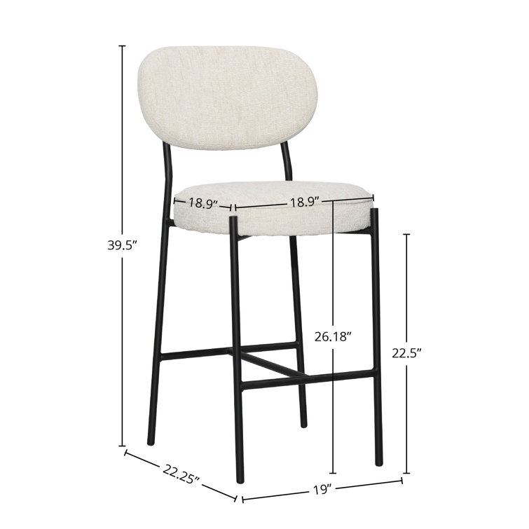 McKinley Beige and Black Metal Counter Stool