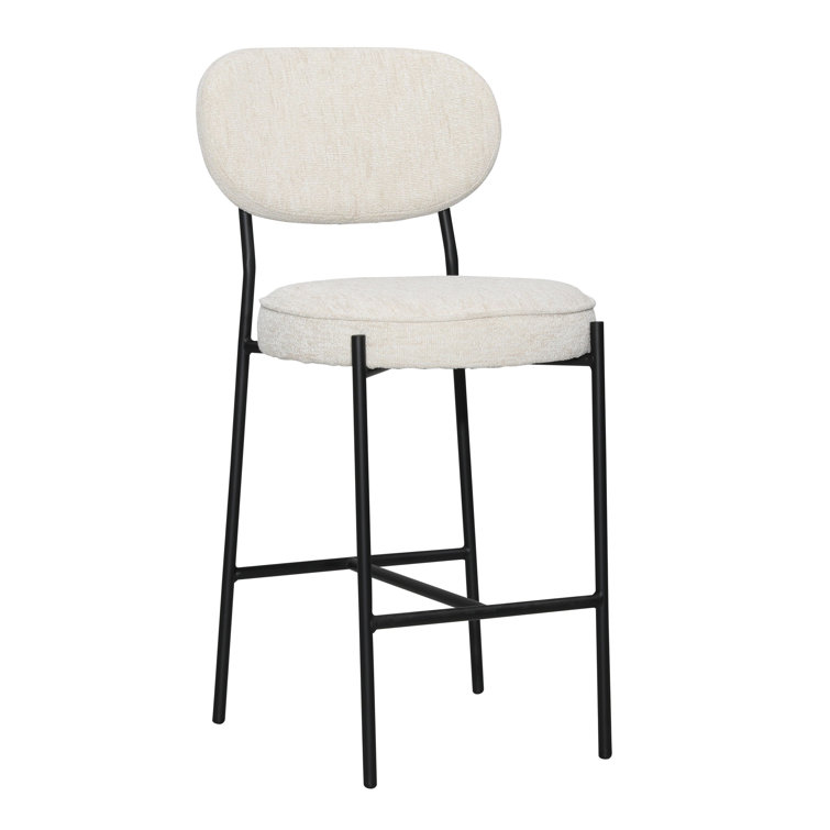 McKinley Beige and Black Metal Counter Stool