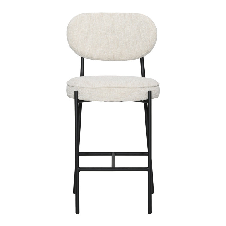 McKinley Beige and Black Metal Counter Stool