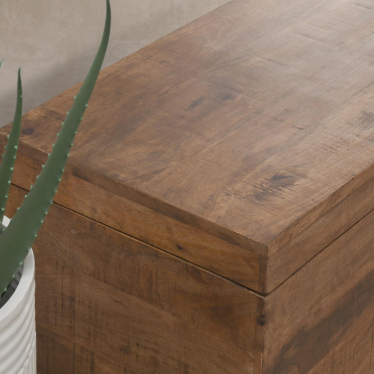 Mango Wood & Metal 46" Rectangular Storage Trunk - Brown