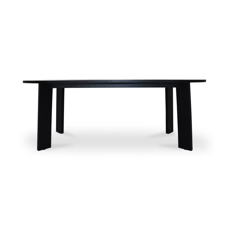 Pernelle 84'' Black Teak Oval Outdoor Dining Table