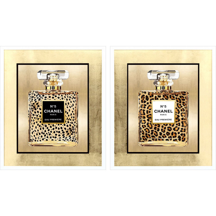 Wild Perfume Animal Print Gold Leaf Framed Art Set