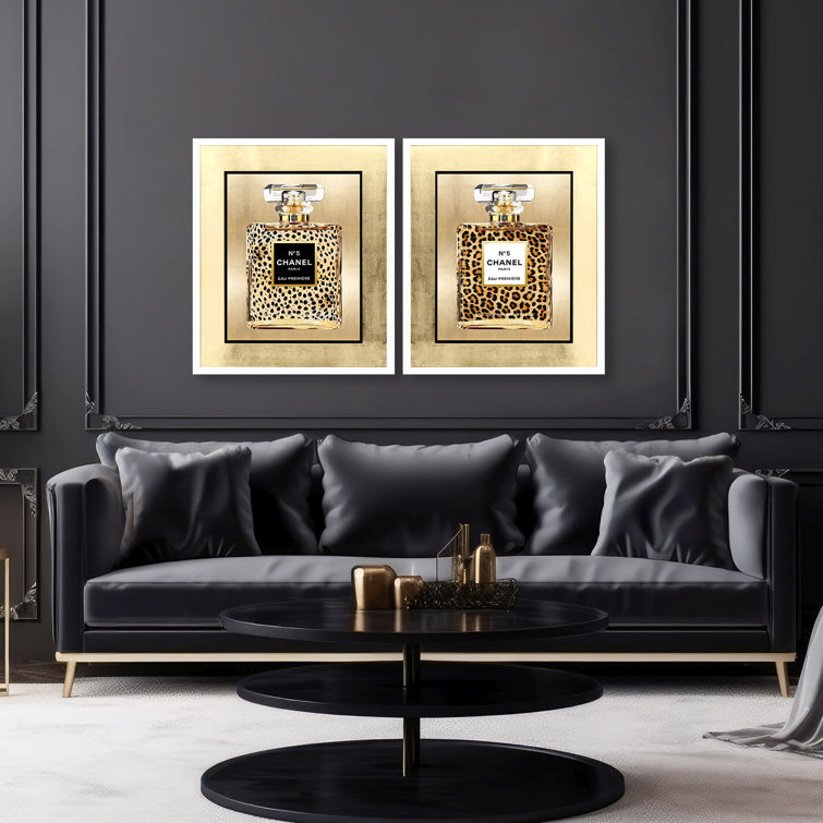 Wild Perfume Animal Print Gold Leaf Framed Art Set
