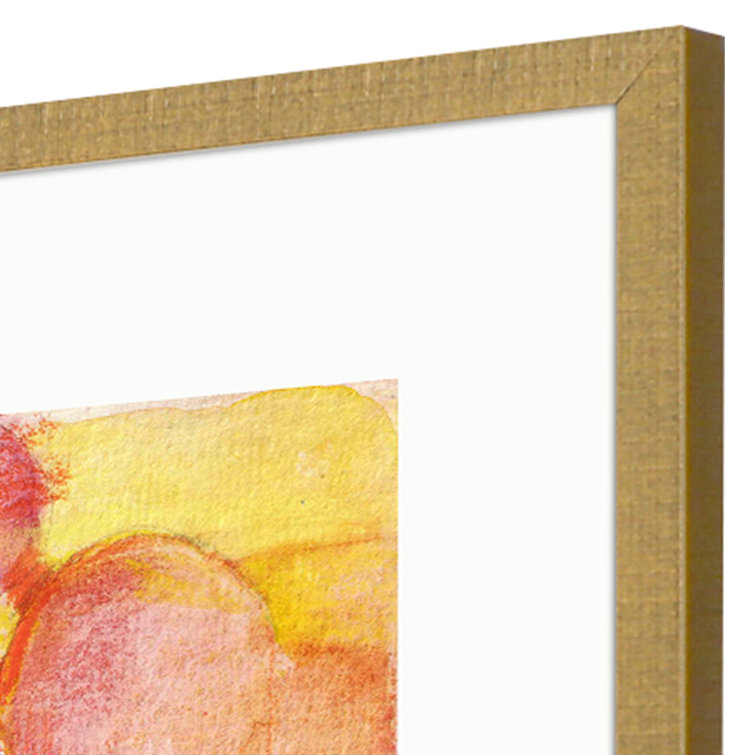 Set of 4 Distressed Gold Framed Heart Art Prints