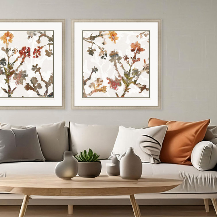 Sarah Lang Desert Floral II Print with Champagne Gold Frame