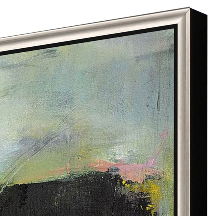 Sarah Lang Abstract Landscape Canvas in Warm Silver Frame
