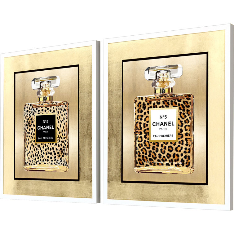 Wild Perfume Animal Print Gold Leaf Framed Art Set