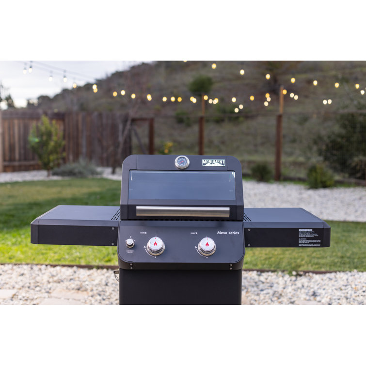 Mesa Black 2-Burner Stainless Steel Propane Gas Grill with LED Controls