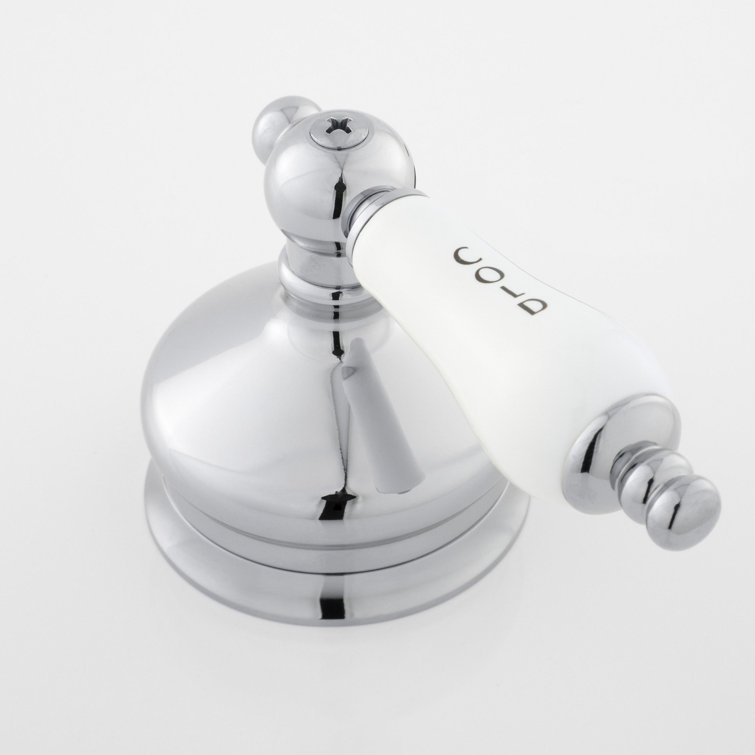 Chrome Widespread Bathroom Faucet with Porcelain Handles