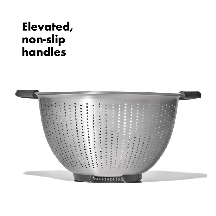 OXO 5 Quart Stainless Steel Colander with Soft-Grip Handles