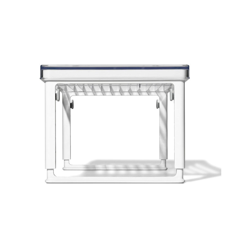 Clear Adjustable Refrigerator Shelf Riser with Non-Slip Feet