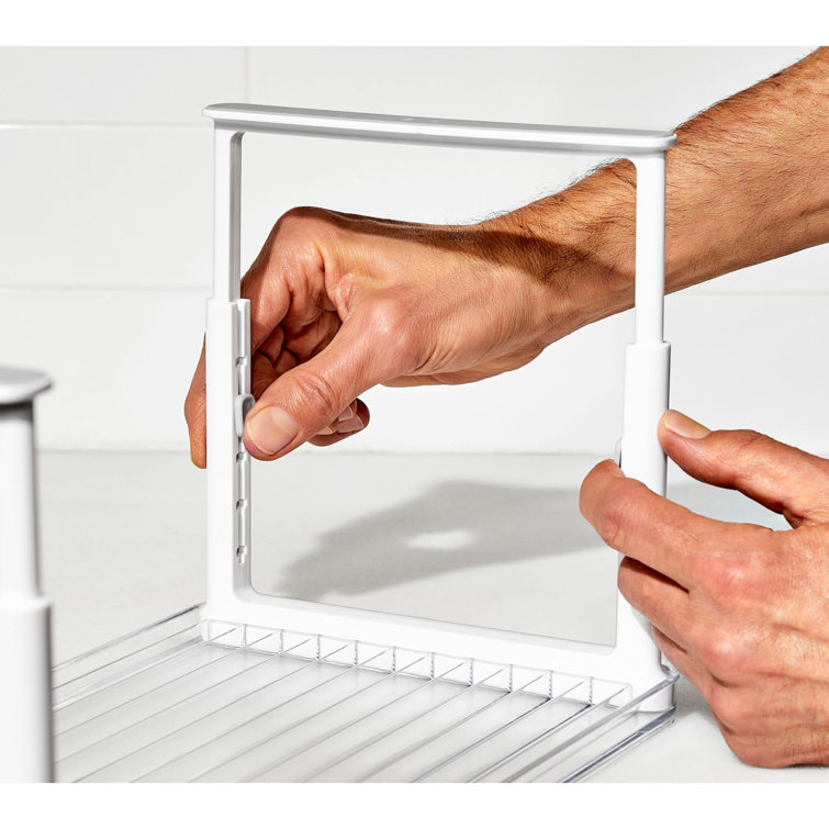 Clear Adjustable Refrigerator Shelf Riser with Non-Slip Feet