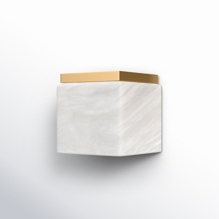 Aged Brass and Opal Matte Glass Square Flush Mount Light