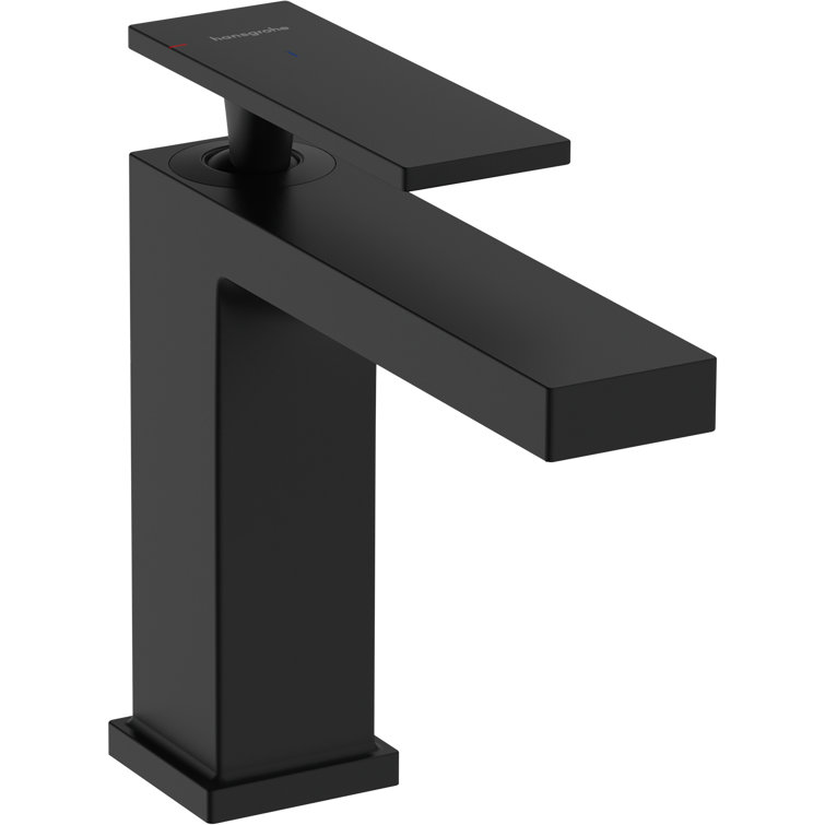 Matte Black Modern Brass Single-Handle Bathroom Faucet