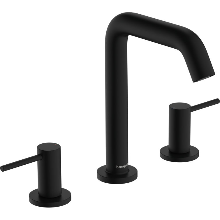 Matte Black Brass Modern Widespread Bathroom Faucet