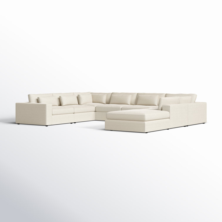 Clairmont Sand U-Shaped Modular 8-Piece Sectional with Ottoman