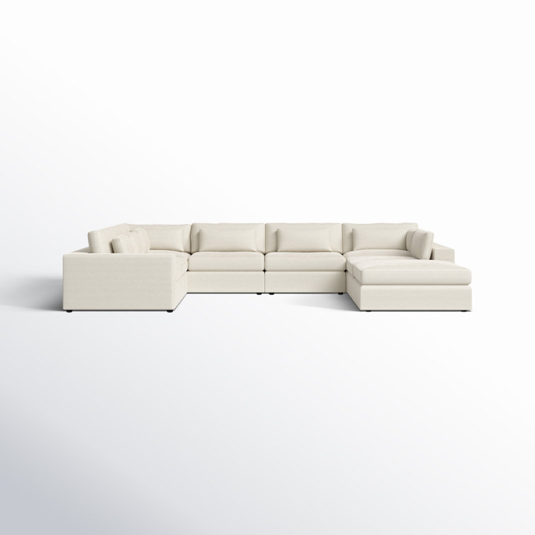 Clairmont Sand U-Shaped Modular 8-Piece Sectional with Ottoman
