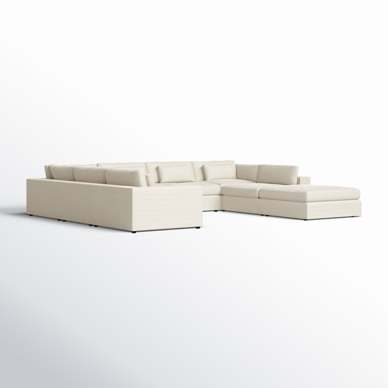 Clairmont Sand U-Shaped Modular 8-Piece Sectional with Ottoman